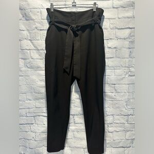 New York & Company 7th Avenue High Rise Cinch Waist Pant Size 8 Black